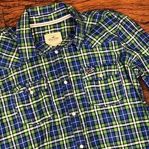 Vtg Y2K Hollister Shirt‎ Women's L Plaid Western Cowgirl Festival Pearl Snaps